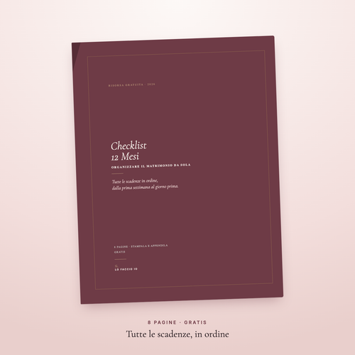 Checklist 12 Mesi — 8 pagine gratis con tutte le scadenze in ordine