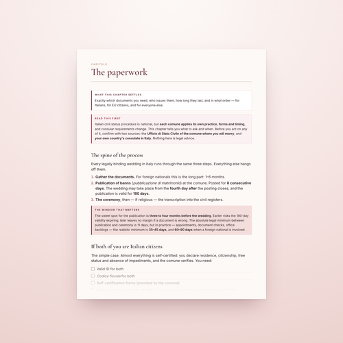 Chapter 2: the paperwork — nulla osta, apostille and sworn translation
